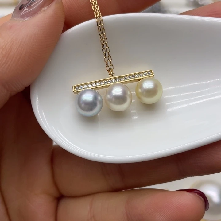 海水珍珠项链银S925镶嵌