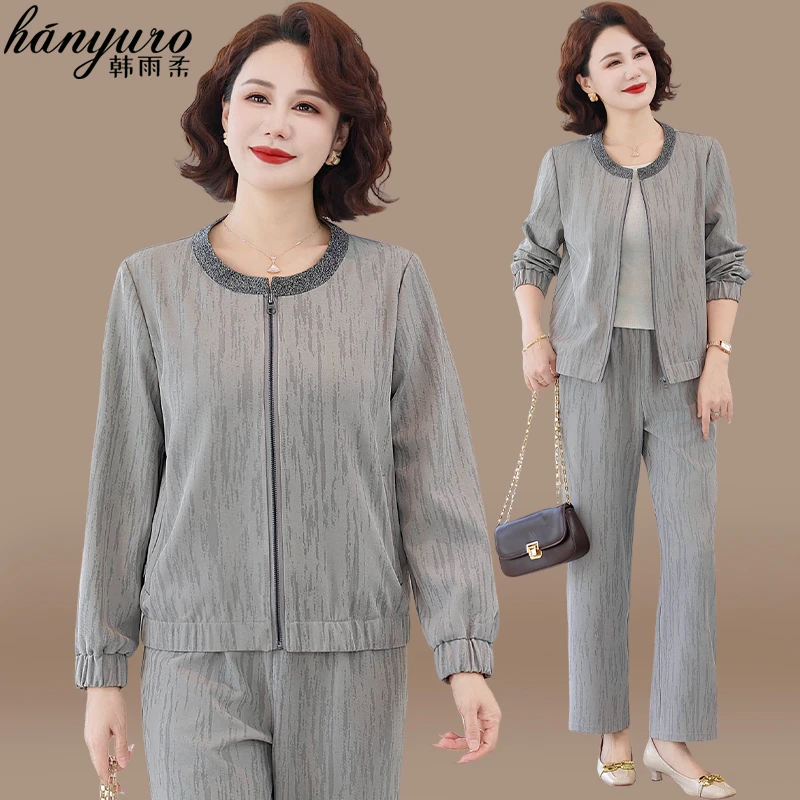 妈妈秋装2025新款运动服套装女中老年春秋外套休闲上衣洋气两件套