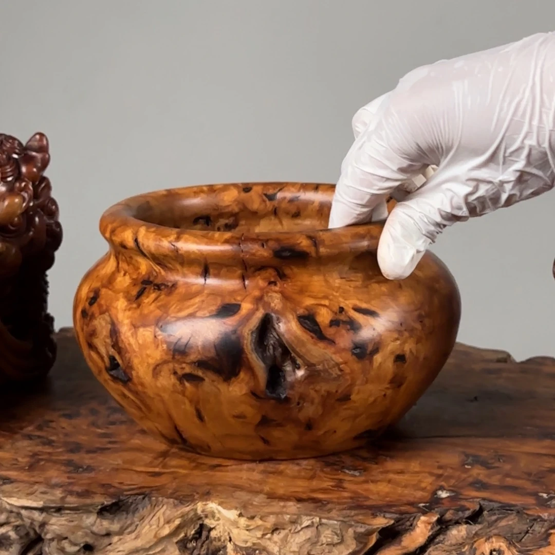 百年鸡心枣木聚宝盆21直径