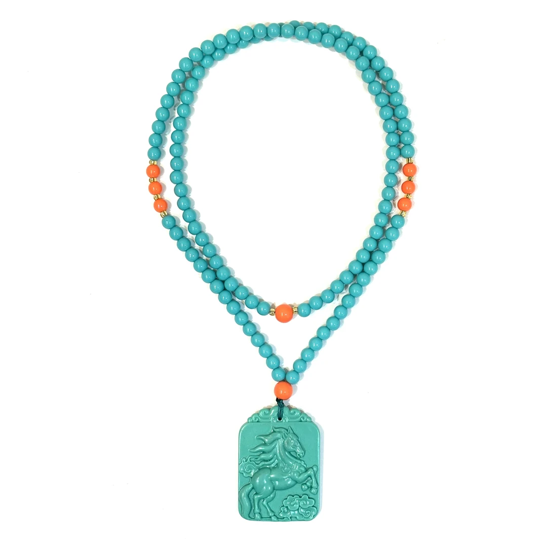 x1051-国风气质设计款马到功成吊坠-赠礼盒