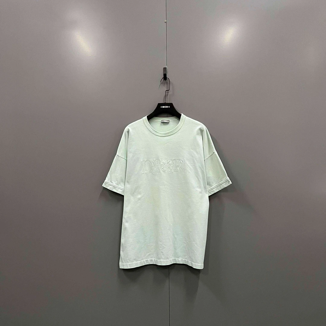99新 DIOR/迪奥 薄荷绿刺绣logo短袖 L码/98新017437