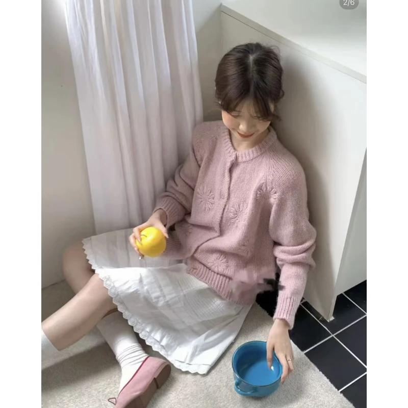 199【卷卷】秋冬新款镂空常规针织毛针织衫圆领长袖0011