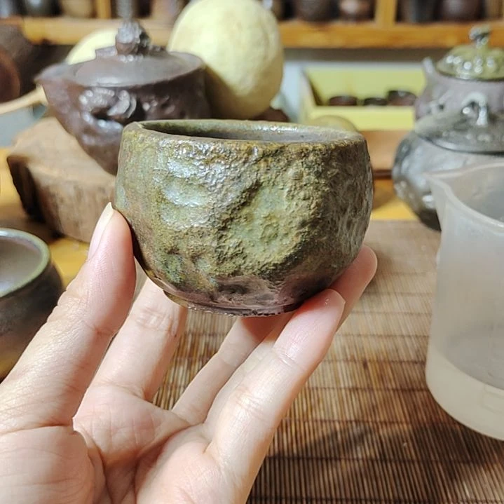 安***！坭兴陶纯柴烧全手工茶杯80C