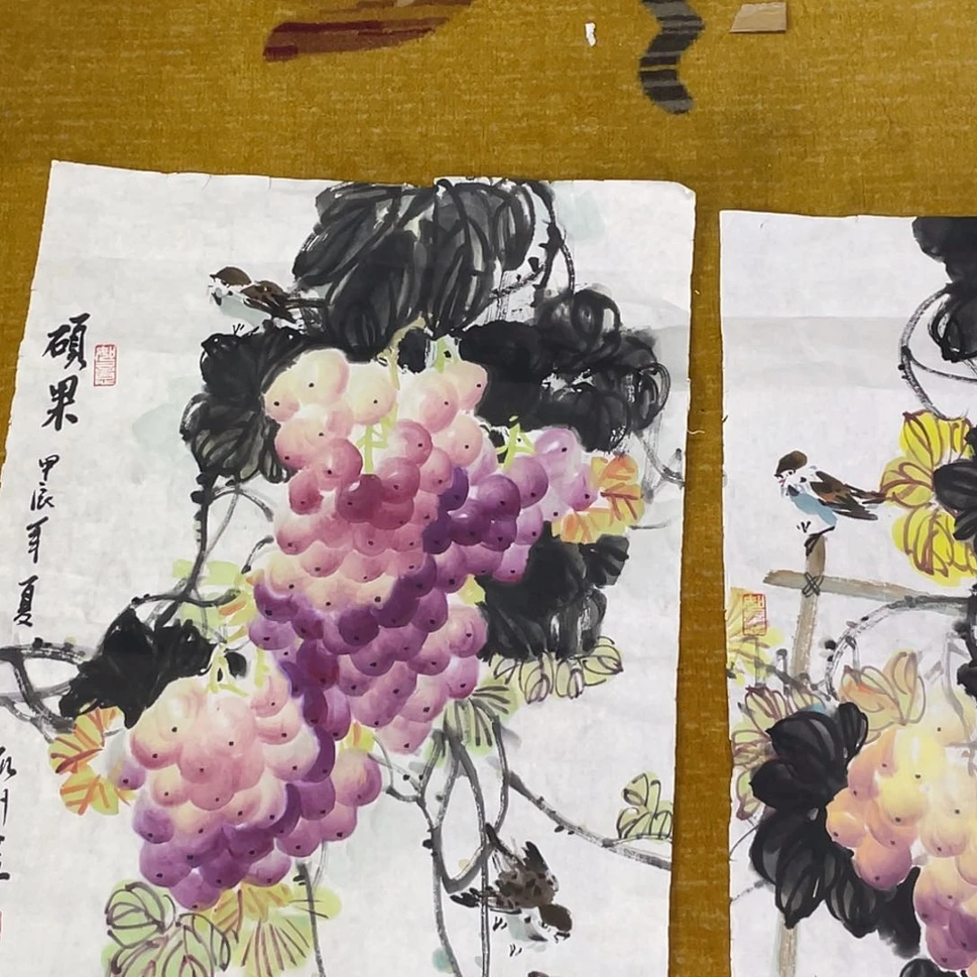 国画K**j凯洲老师两张微瑕55555