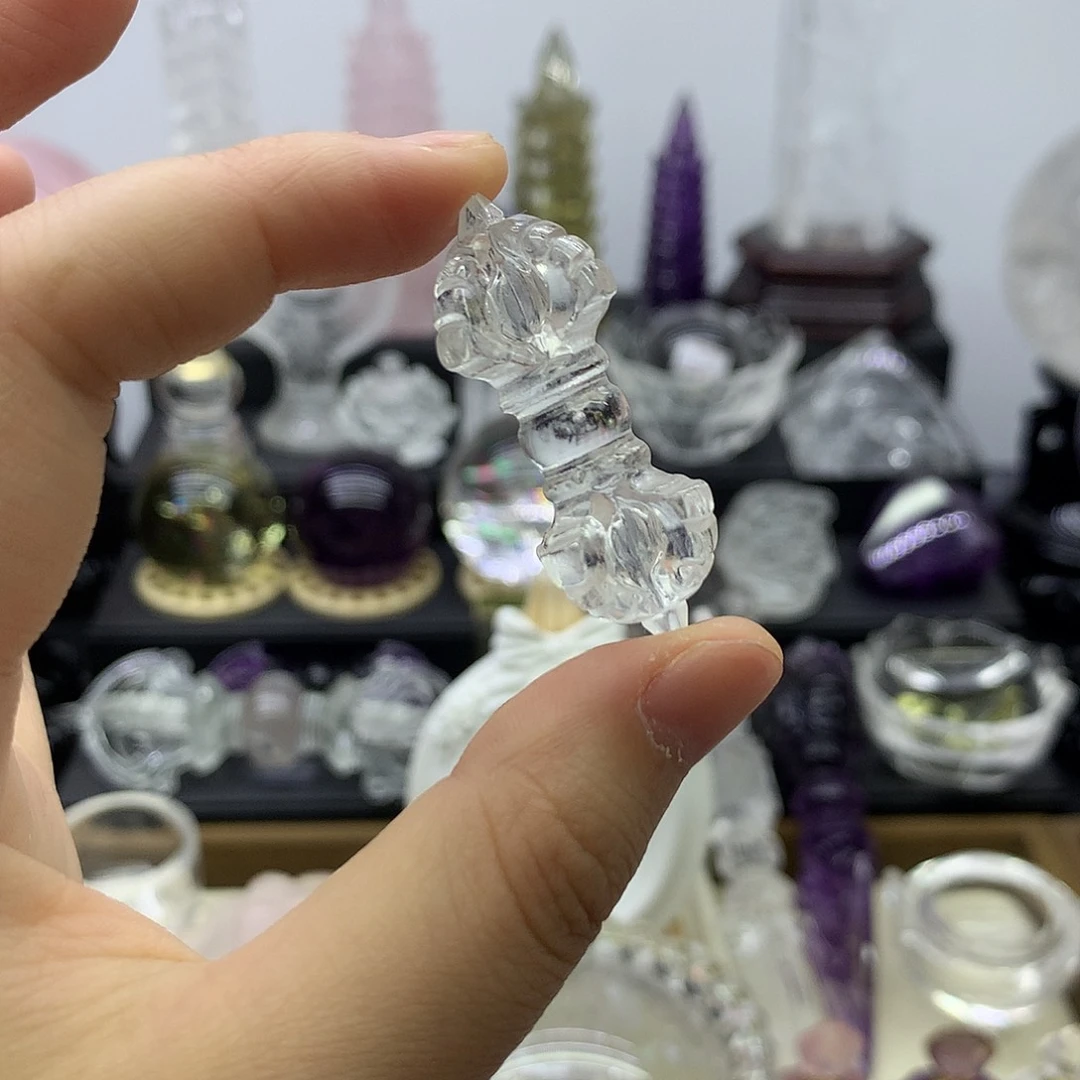 水晶珠宝半成品未镶嵌金刚杵