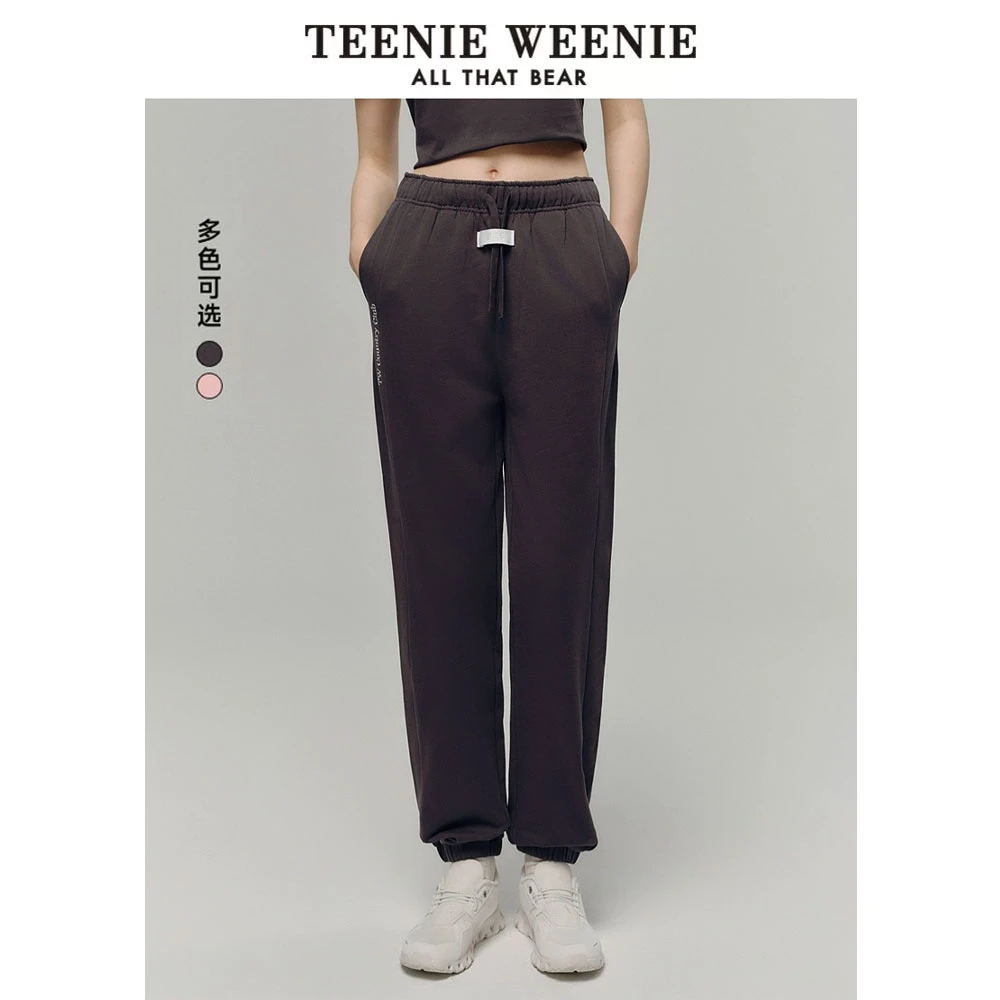 TeenieWeenie小熊25春季新款休闲学院设计感束脚卫裤TTTM256304N
