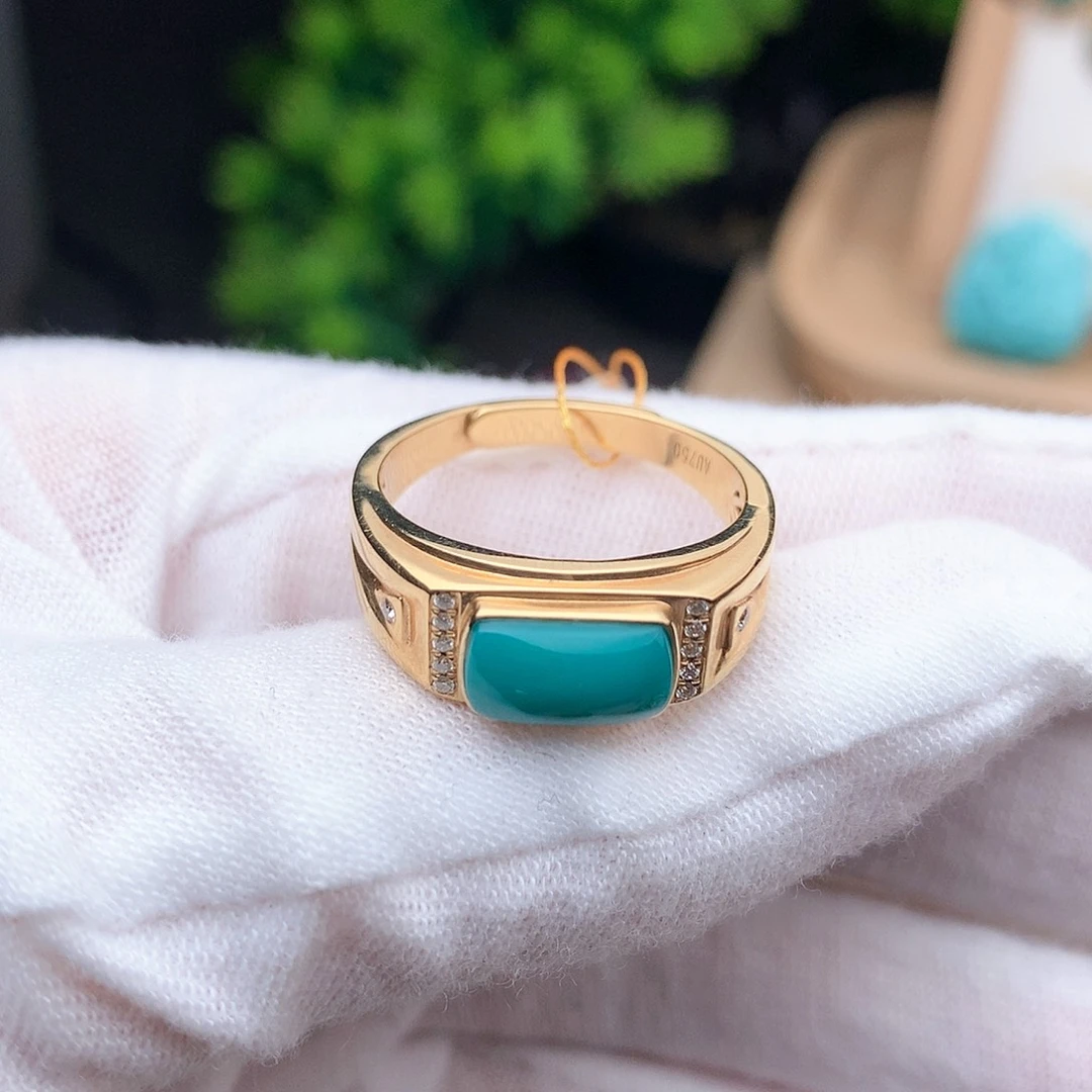 绿松石珠宝奇石18K金镶嵌