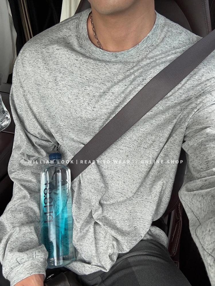 威廉威. 白/奥利灰/大版型懒人长袖TEE/柔棉软糯/包容感强A932