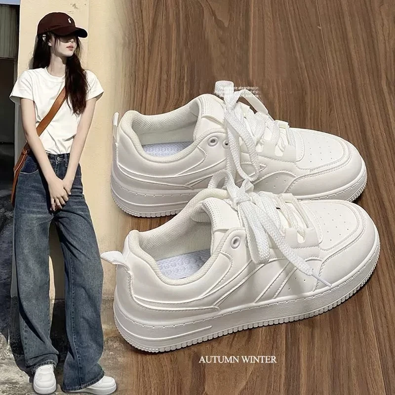 纯色小白鞋女防滑休闲韩版学生校园风百搭休闲多巴胺百搭女鞋板鞋