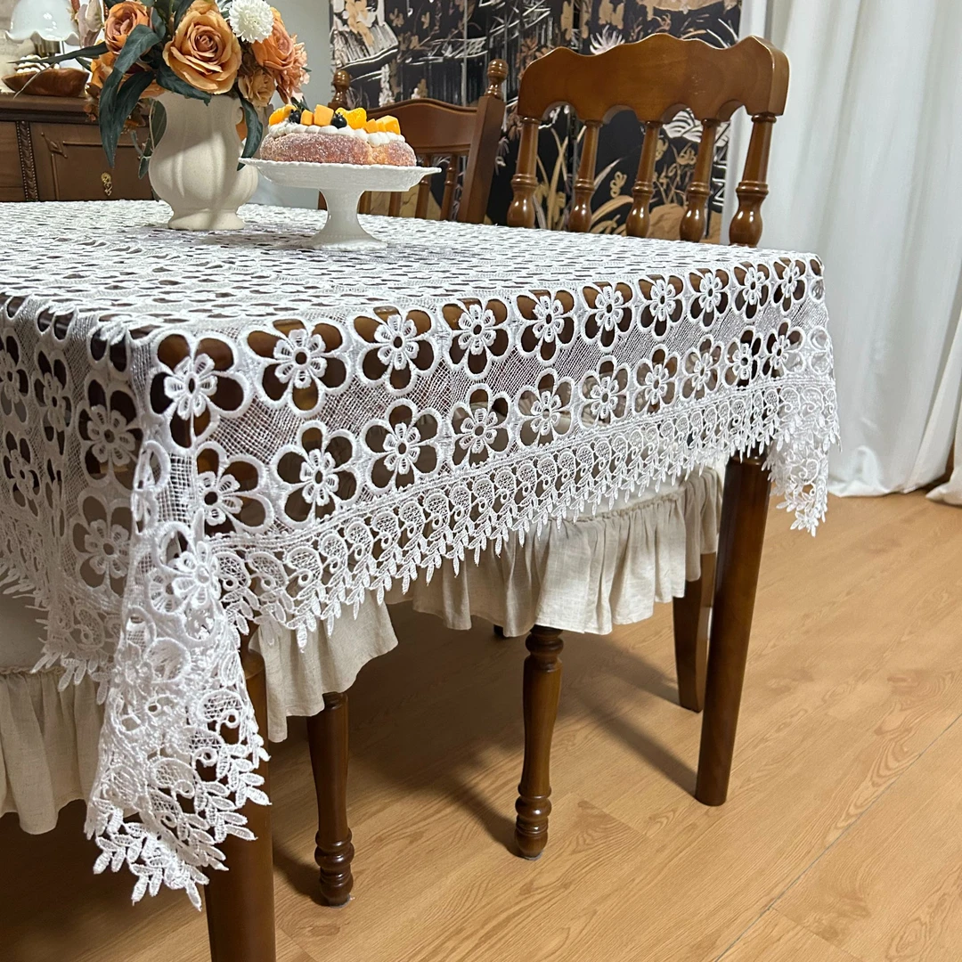 重工蕾丝桌布刺绣盖布