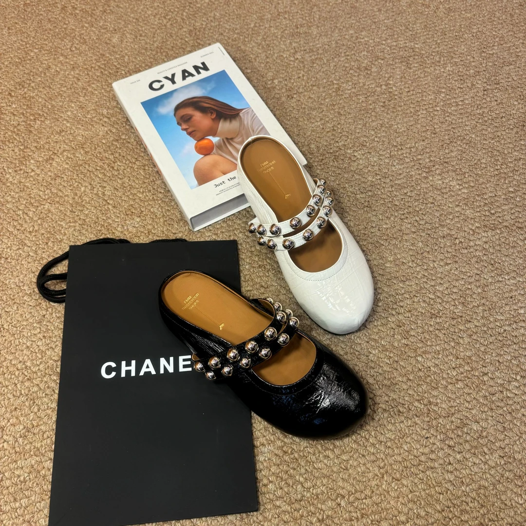 【BEUE】25夏季羊皮拖鞋气质网红时尚百搭女凉鞋4676