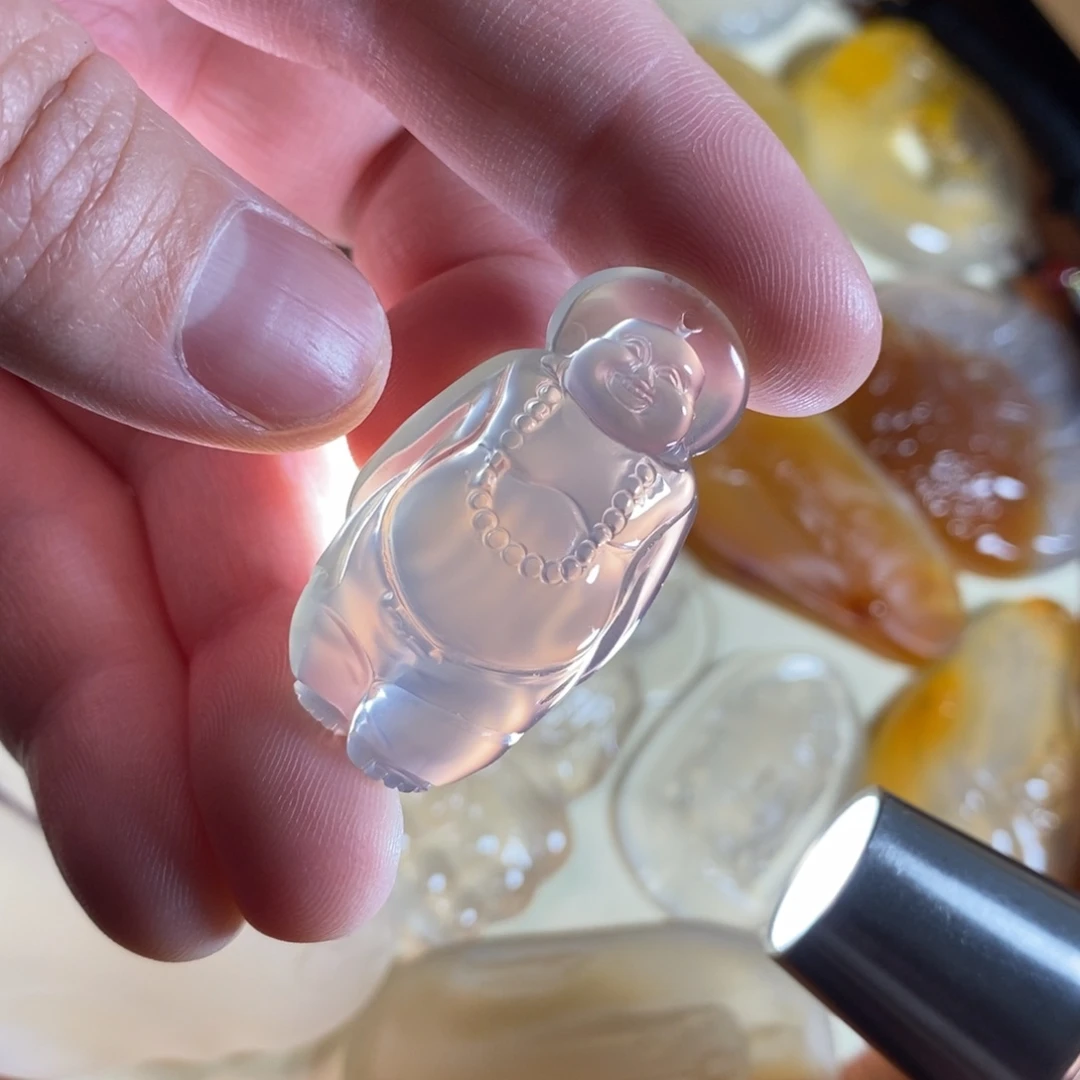 翡翠散珠冰种玛瑙站佛公