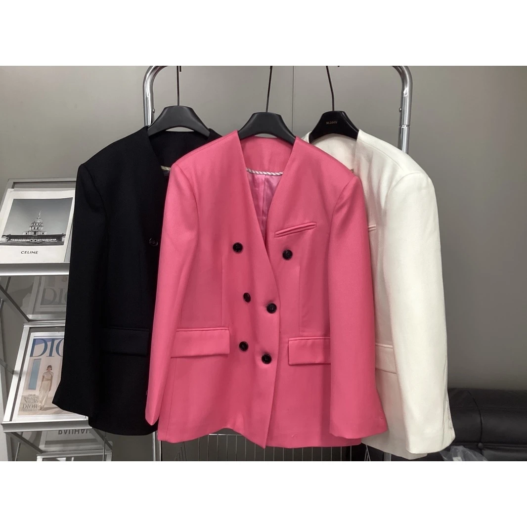【晨浠定制】新款时尚气质高级定制无领西服外套58808
