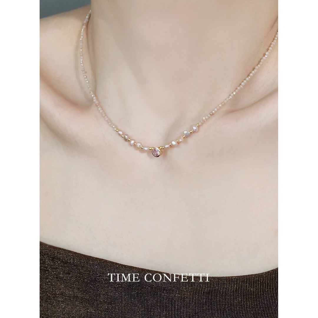 钛钢项链 镀K金【孙二娘】精致通勤气质百搭珠珠吊坠项链TC 10730