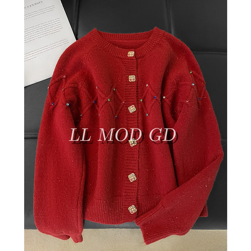 点燃圣诞 长袖圣诞毛衣女款秋冬圆领百搭宽松保暖针织上LL-255496