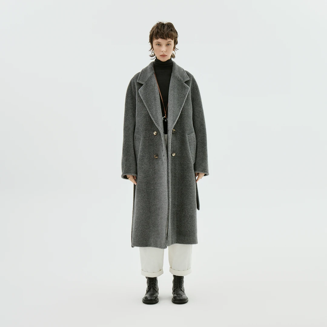 AP洛哥SuperModa【黑标系列/苏力】43013DY意大利羊驼毛绵羊毛大衣