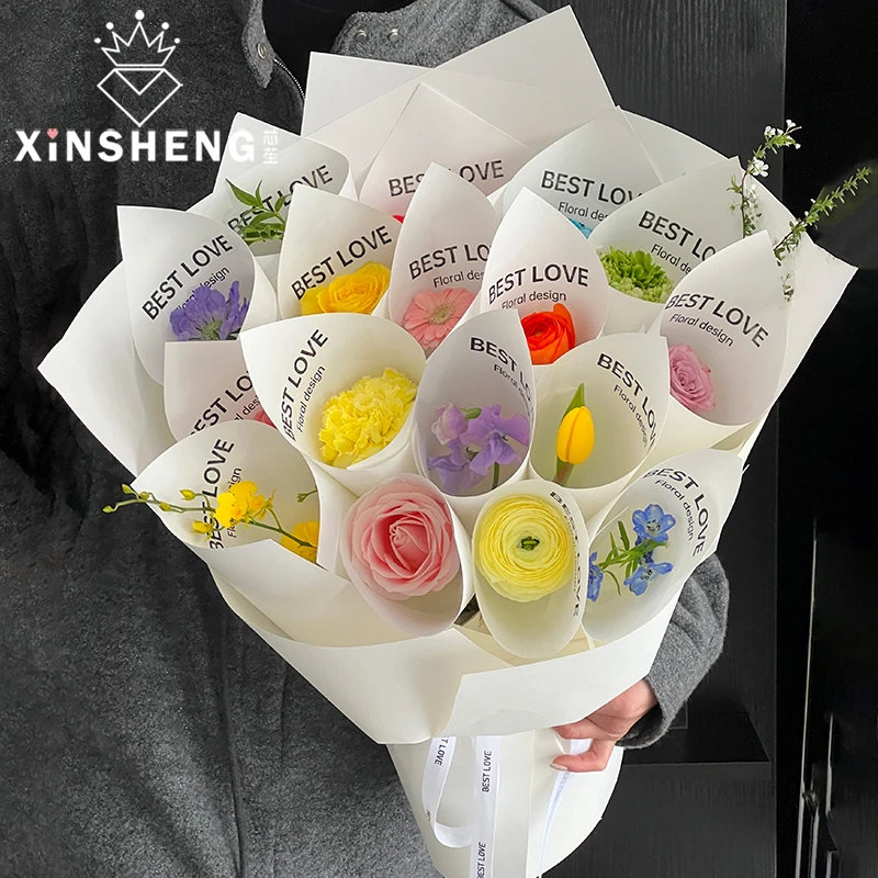 芯苼 简约牛皮纸鲜花花束包花纸一束一礼创意花店diy花艺礼物资材
