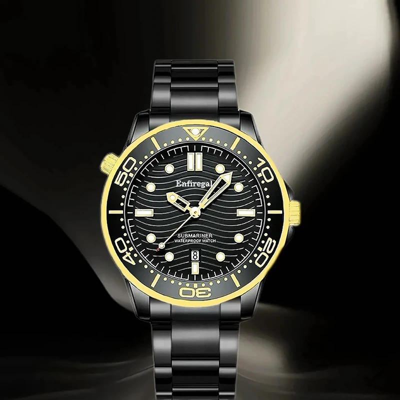 全新海马黑金300男士防水时尚全自动男款腕表