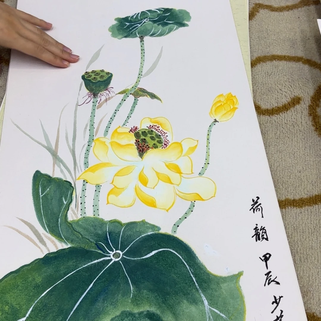 国画郑少云卡纸花鸟艺