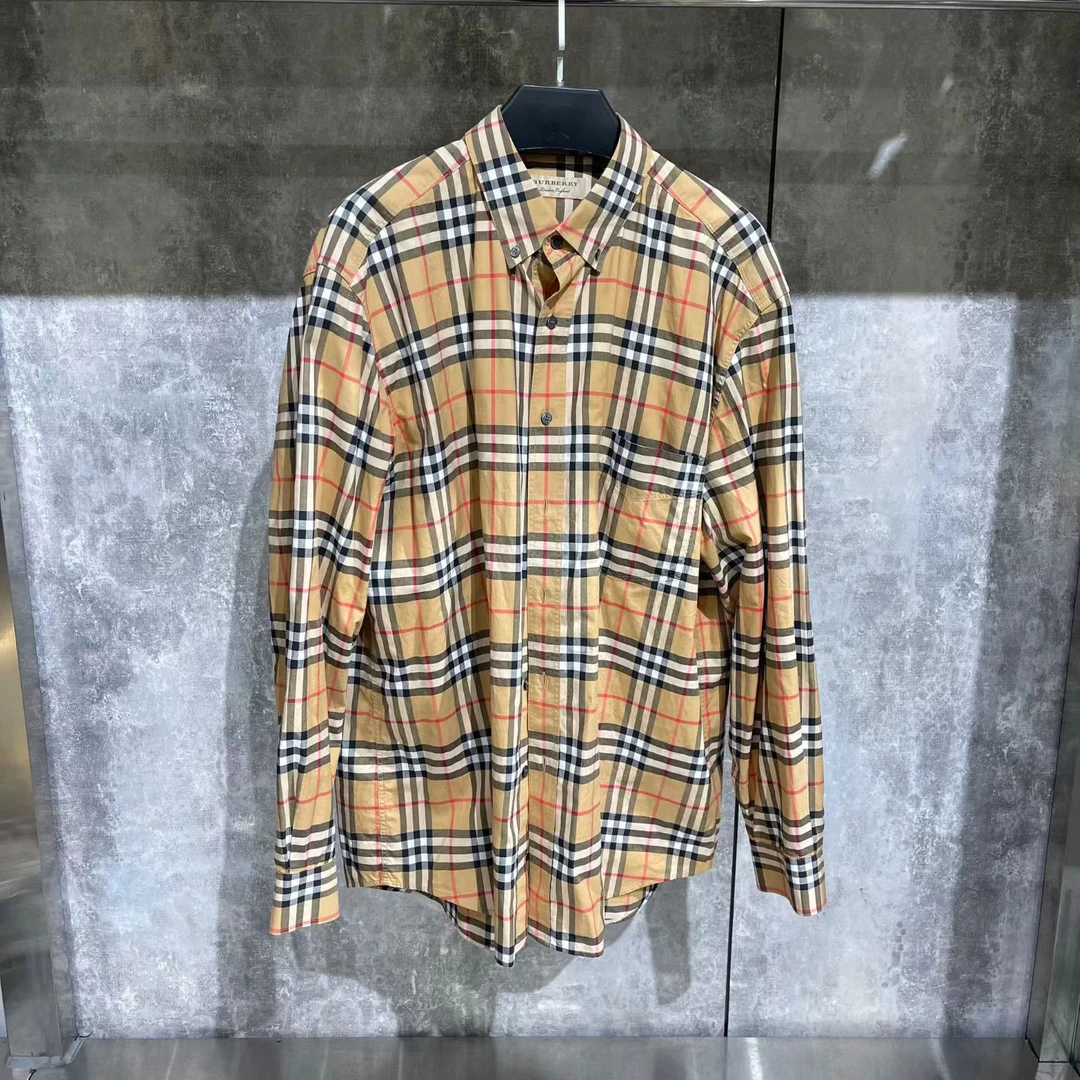 未使用 BURBERRY/博柏利 经典条纹前置口袋衬衫/xxl码/全新