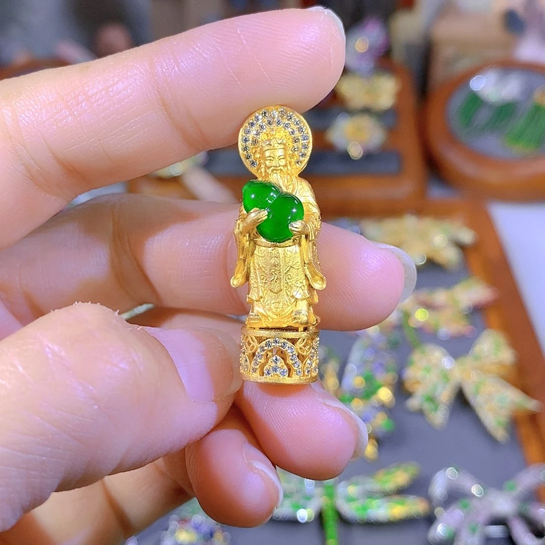 颈饰银S925镶嵌翡翠