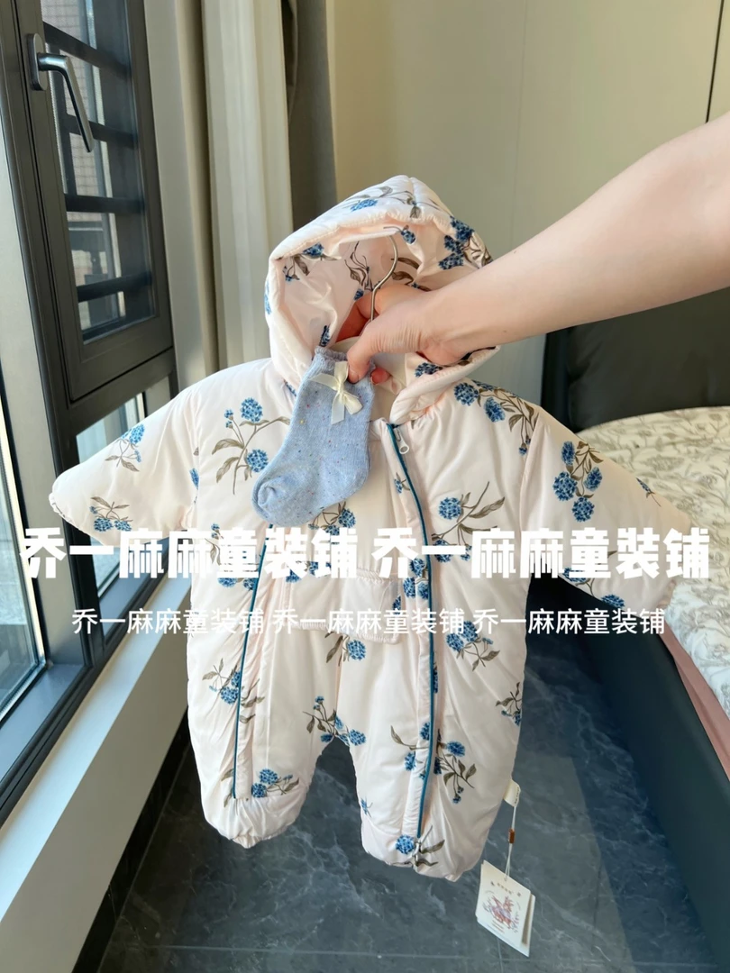 【加棉180g 10度左右冷叠穿】婴儿连体衣a类秋冬季新生儿爬服外出