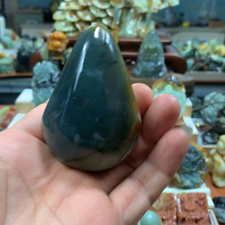 蛇纹石玉未镶嵌手把件