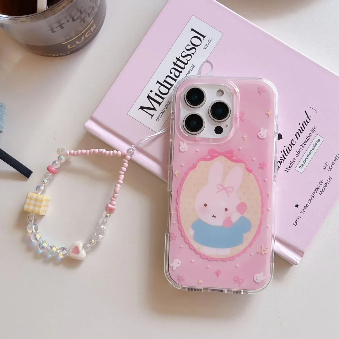打电话米菲兔imd双层手机壳适用苹果iPhone17/16/15/14可爱