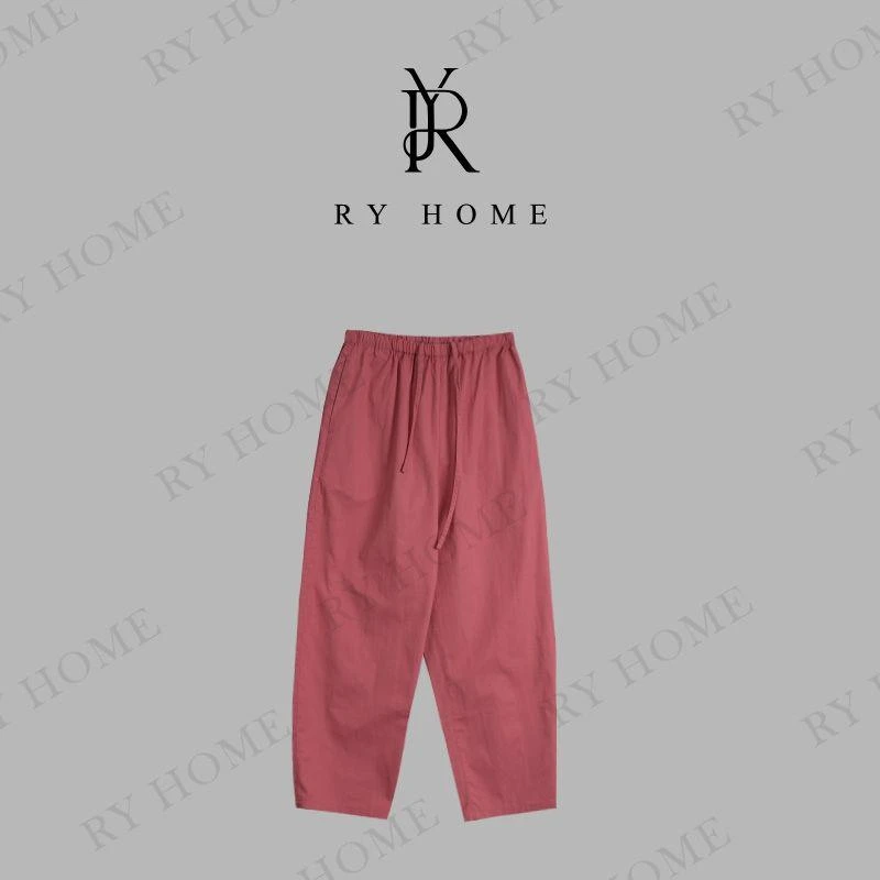 【容雨RYHOME】100%棉设计感时尚松紧腰阔腿裤252K2604