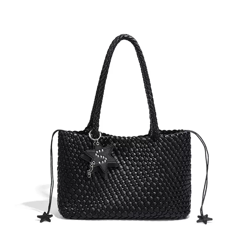 编织托特包复古星星通勤风单肩包腋下气质简约纯欲风#06