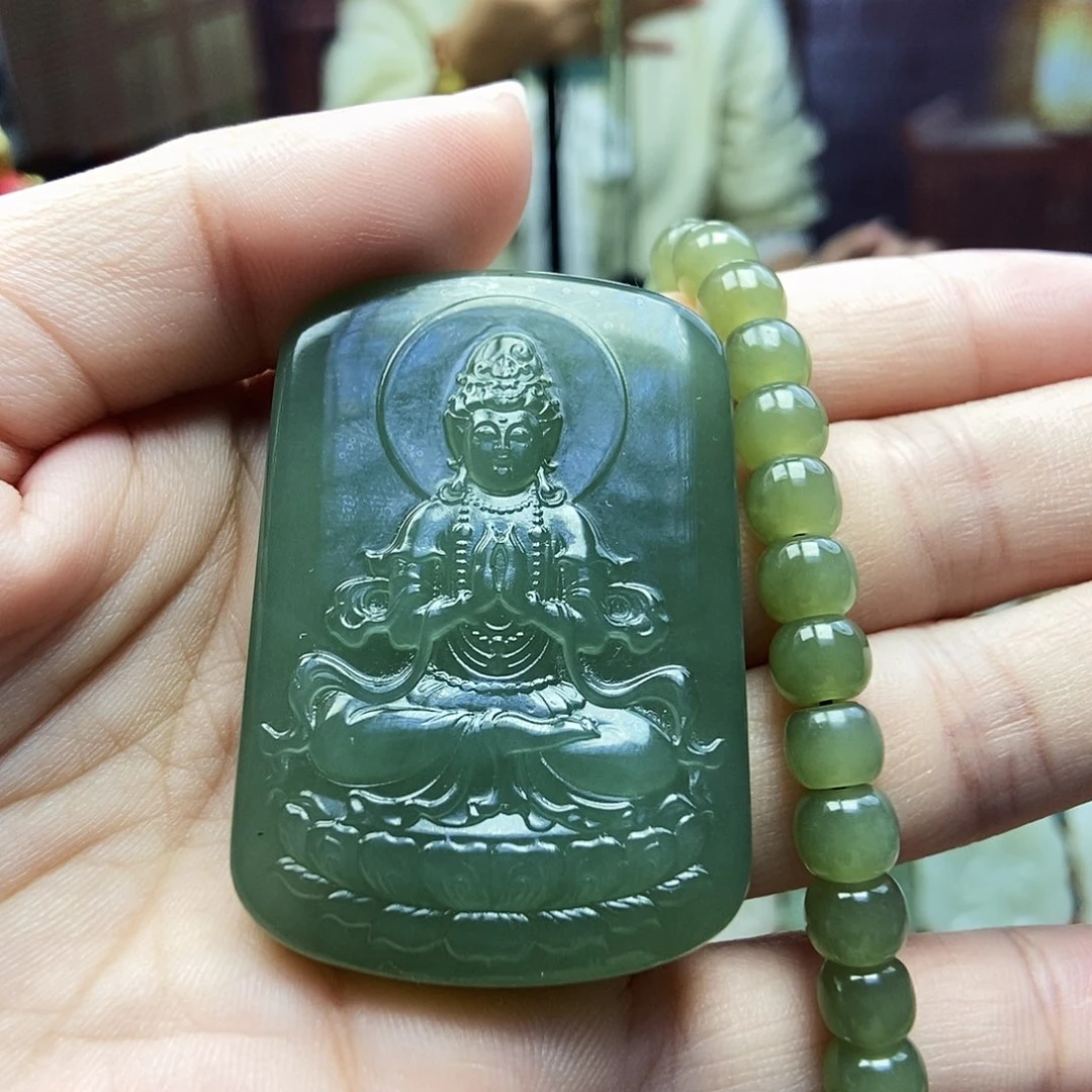 颈饰未镶嵌和田玉合掌观音03