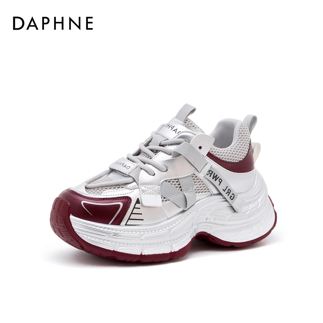 【枫林如火】达芙妮2025年春季新品时尚百搭复古厚底潮流ins老爹鞋