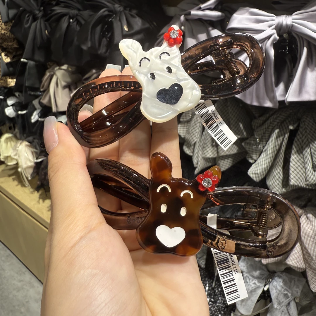 扭扭夹醋酸小狗可爱百搭