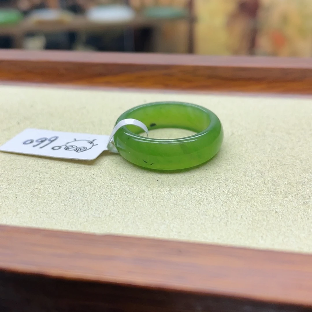 未镶嵌戒指和田玉碧玉小轮胎19.6mm