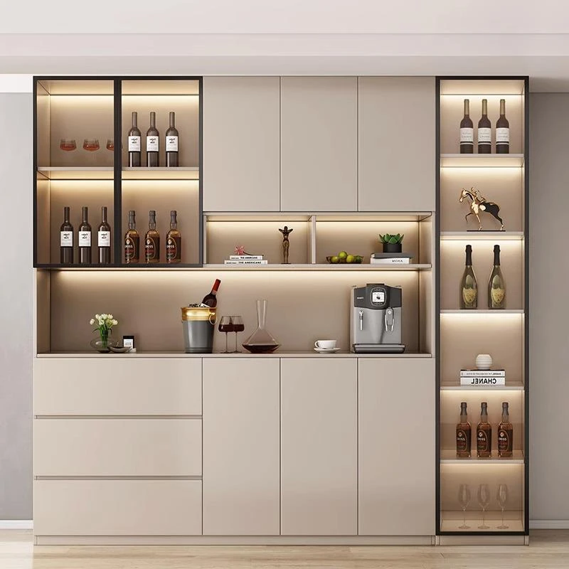 实木餐边柜高柜一体靠墙酒柜客厅家用茶水柜饭厅收纳柜玄关置物柜