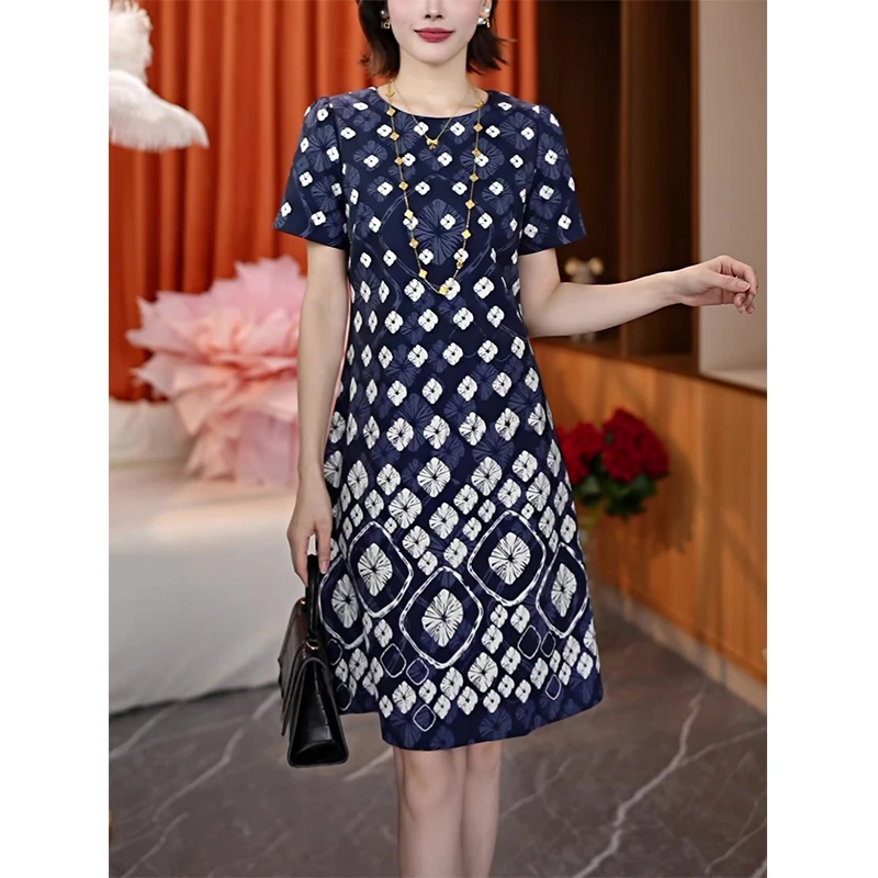 夏季新款民族风小众设计时尚气质高端洋气显瘦休闲印花连衣裙77