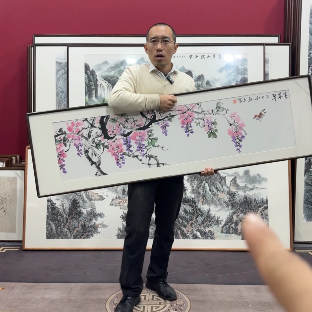 国画手绘作品带框160/45