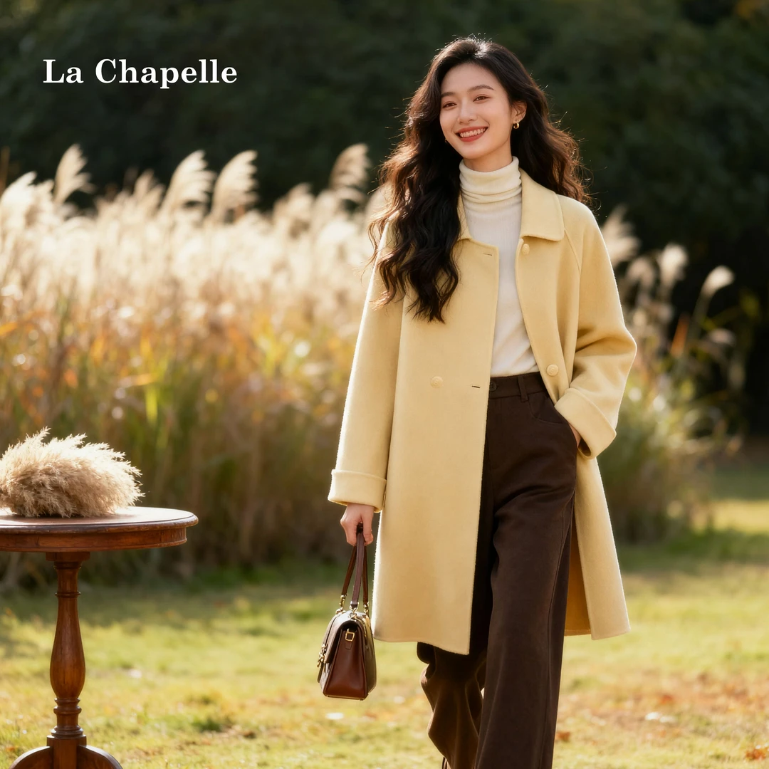 【优雅小香】中长款双面呢大衣拉夏贝尔.2622.MJ觅