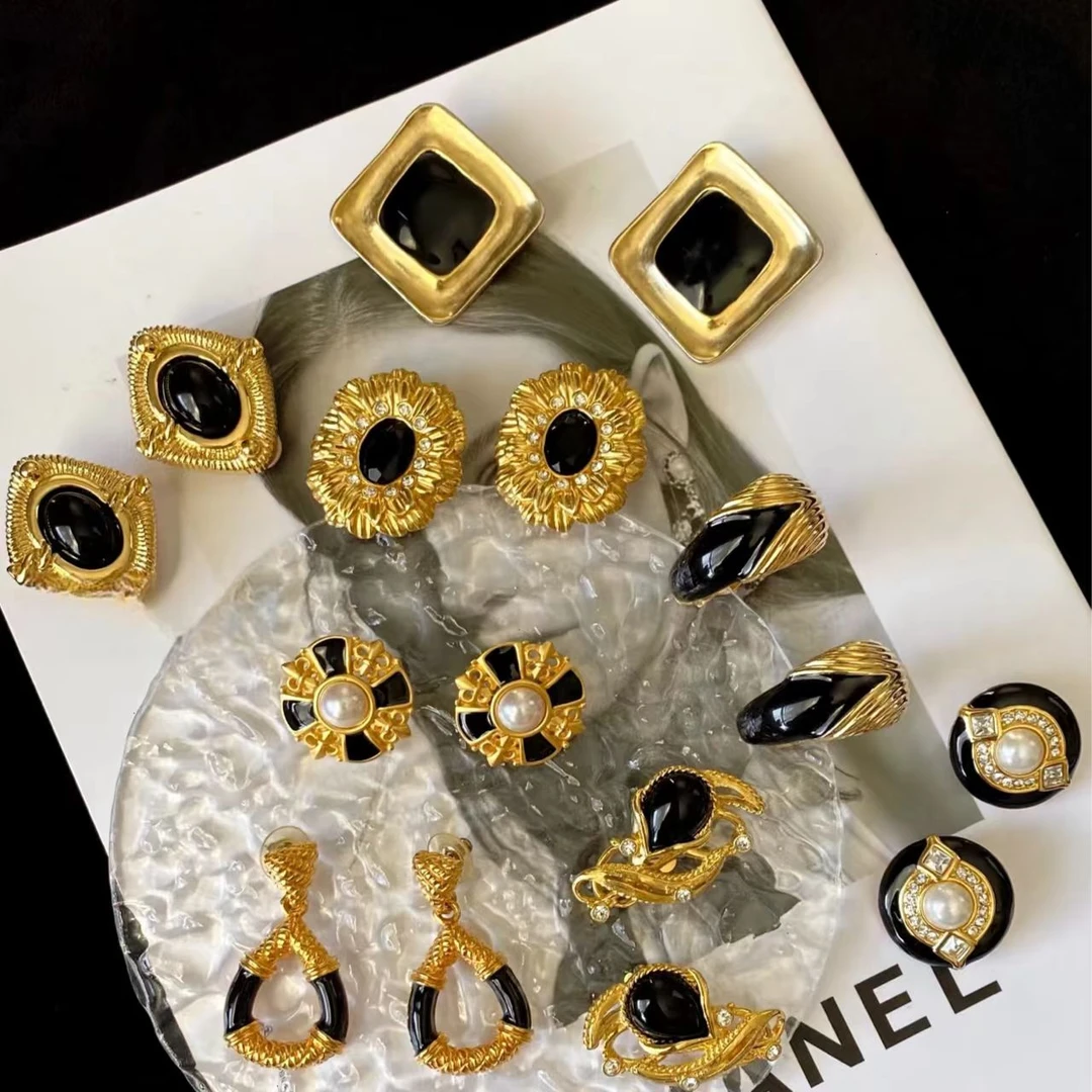 铜合金琉璃耳饰 VTGZIVI饰品/B00/复古时尚百搭款/铜合金中古合集