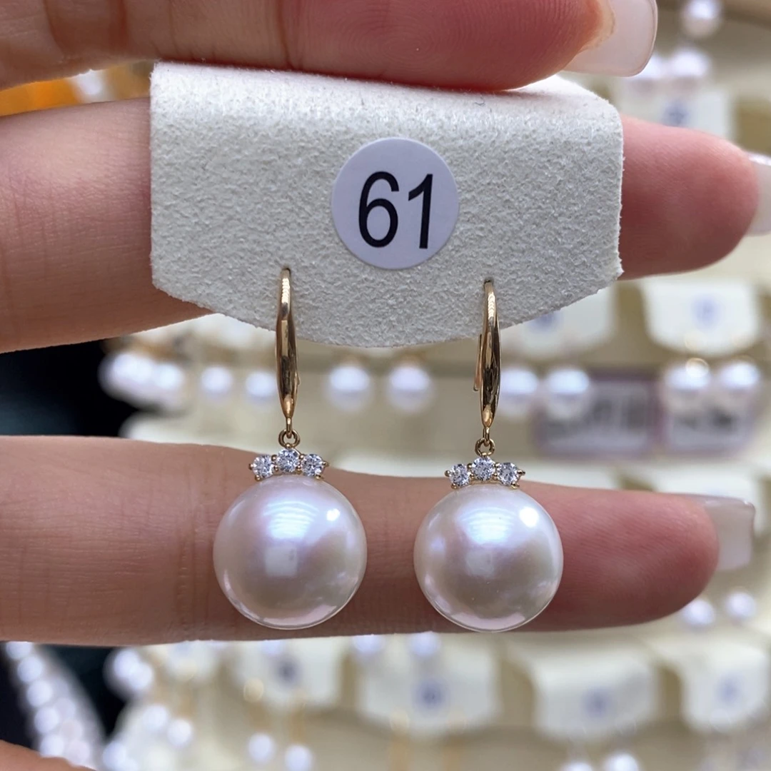 淡水珍珠耳饰18K金镶嵌
