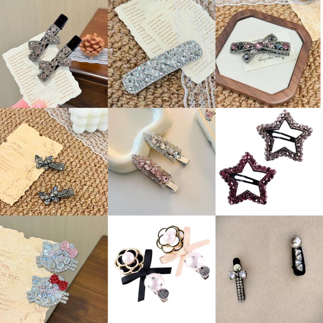 东大门新款小众洋气辣妹风满钻锆石精致无痕刘海夹边夹碎发夹发饰