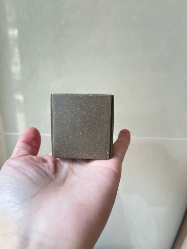 家人作品宜兴正品紫砂杯全手工四方方杯容量80cc家藏蟹壳青段泥