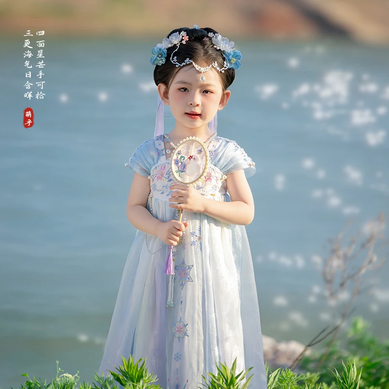 萌乎【冰雪公主】汉服中秋女童襦裙公主裙夏季儿童连衣裙-252137
