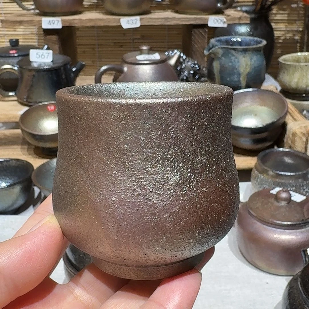壶建水紫陶紫泥柴烧杯
