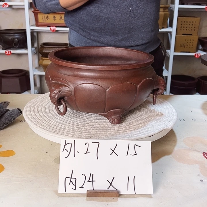 紫砂花盆游**湖紫砂花盆