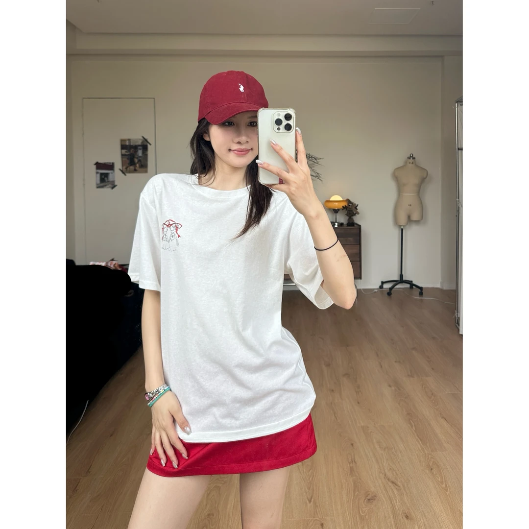 【NO退NO换】来自b0【天使T】宽松时尚休闲百搭印花T恤上衣【B7658】