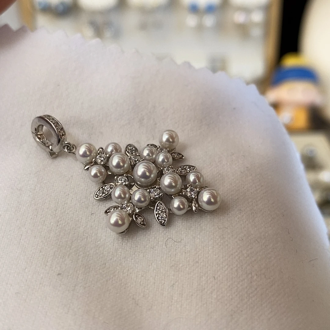 淡水珍珠吊坠(不含链)银S925镶嵌