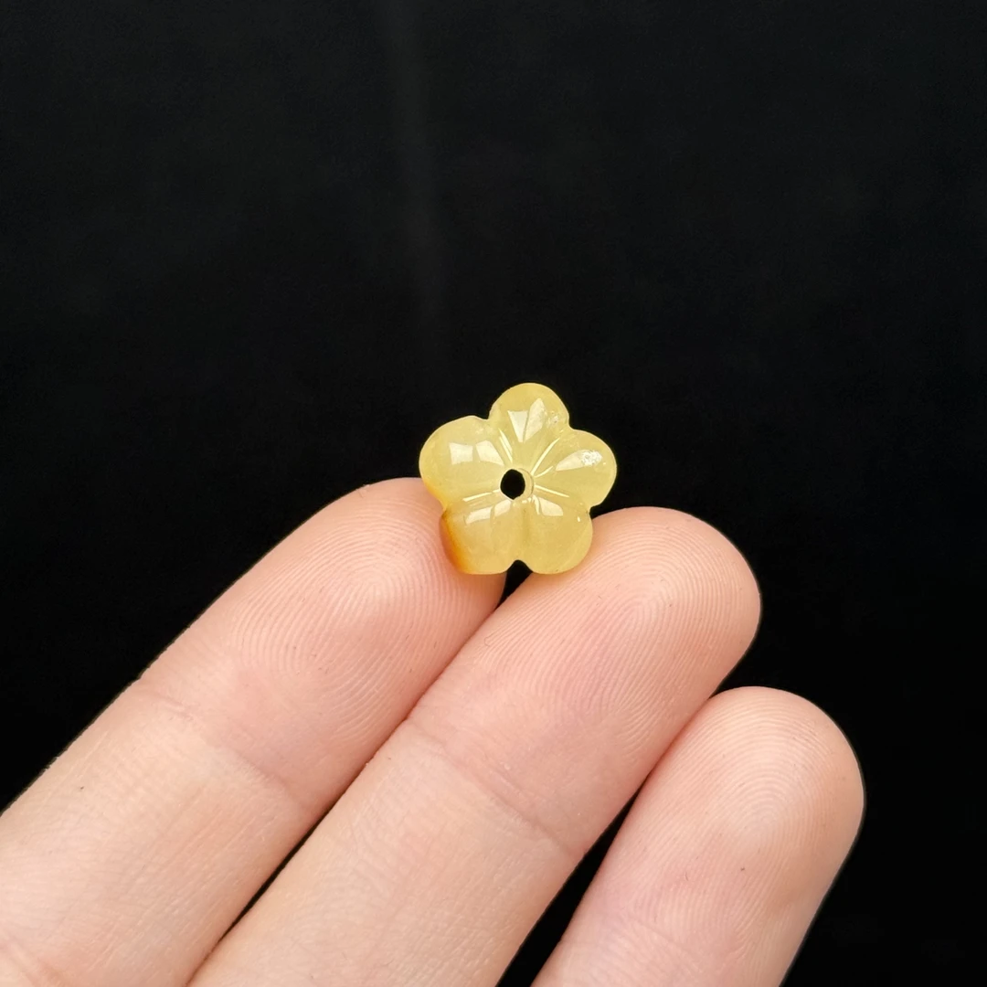 K1318天然原矿蜜蜡 小五瓣花12*6.3mm 支持鉴定 假一罚十