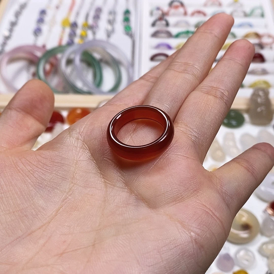 玛瑙/玉髓戒指未镶嵌棉*冰