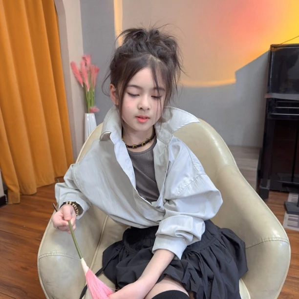 清小柔童装假两件衬衣